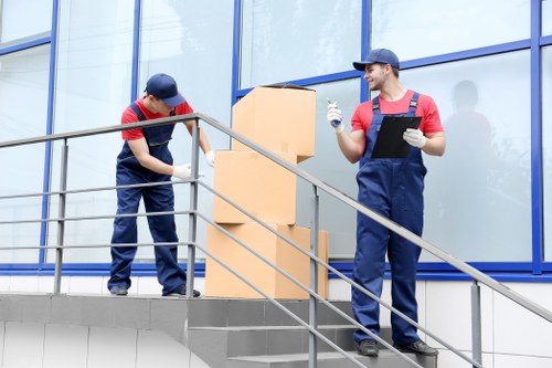 Hackney removals team preparing a local move