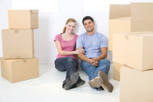 Final moving boxes ready for delivery in Hackney