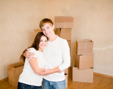 Packed moving boxes and furniture ready for a free Hackney removals quote