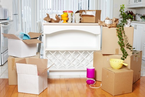 Careful loading of household items into a removal van