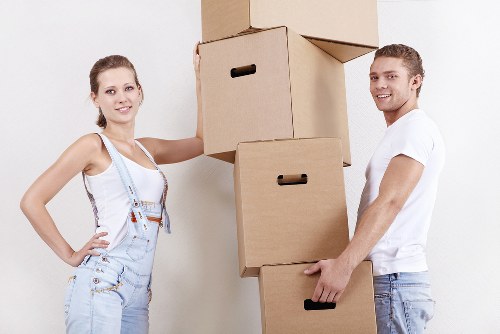 Furniture and workstation transport during a Hackney office move