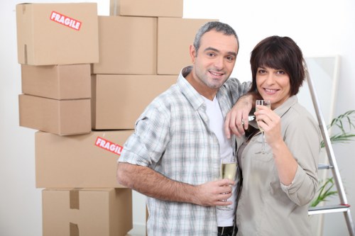 Loading furniture into a removals van for a move in Hackney